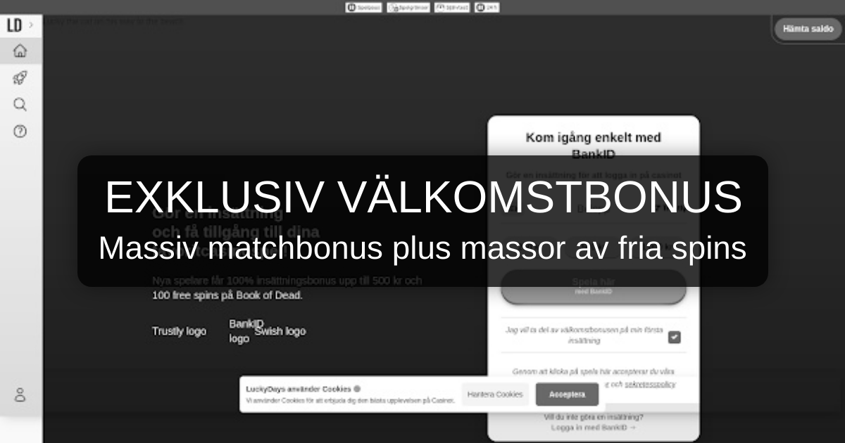 LuckyDays Casino för svenska spelare